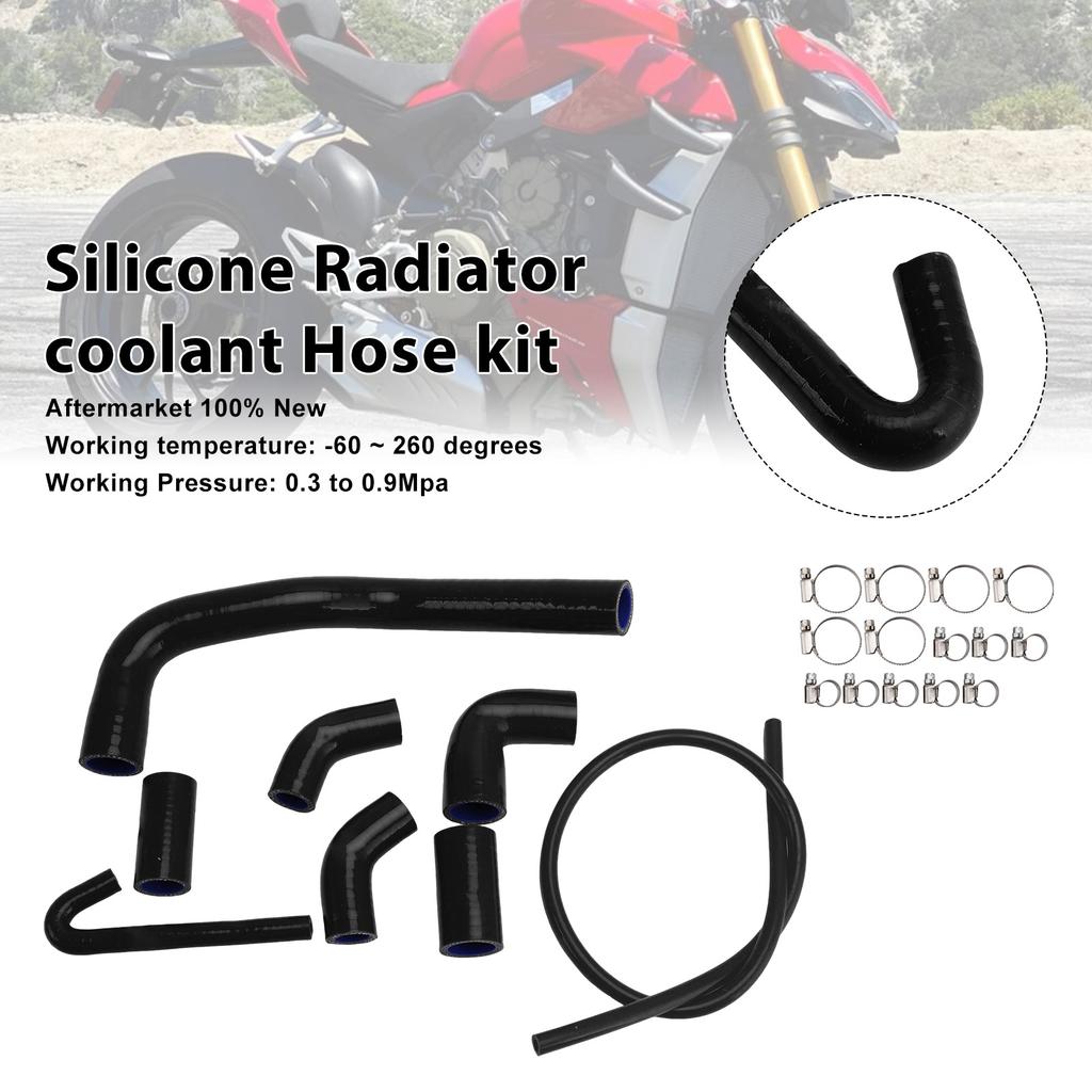 Silicone Radiator coolant Hose For Ducati Streetfighter V4 V4S 2020-2025 Black