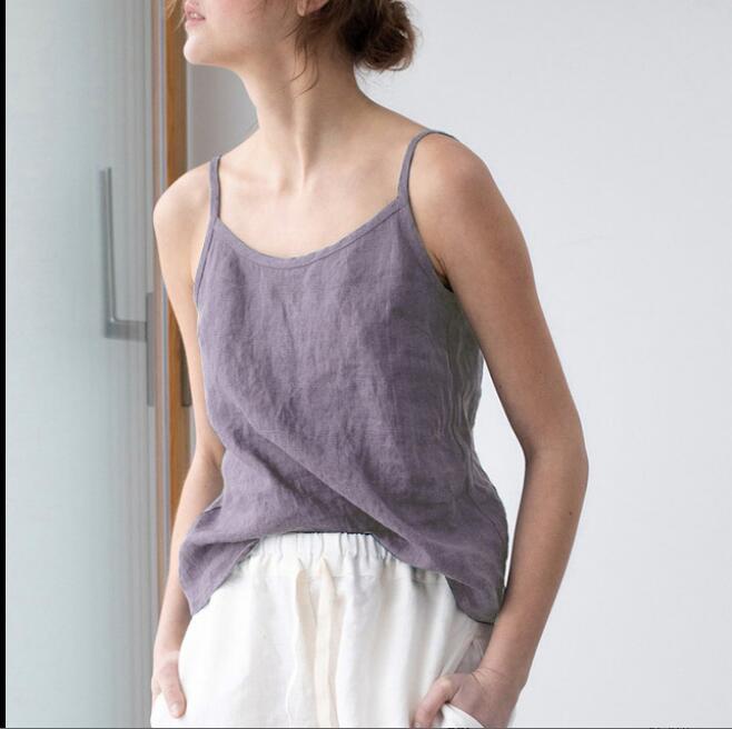 

Johnature, хлопковый и льняной женский жилет на тонких бретельках, летний винтажный свободный универсальный простой 5 цветов, женские топы XL слоновая кость