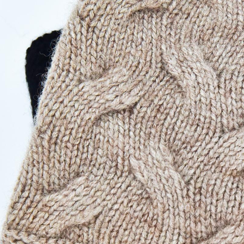 Custom Wool Cashmere Winter Beanie Hat Women Warm Wool Knitted Cuff Beanie Caps With Custom Logo Patch