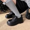 Whole cowhide~ platform loafers women's 2025 new autumn British style leather thick heel muffin white small leather shoes
