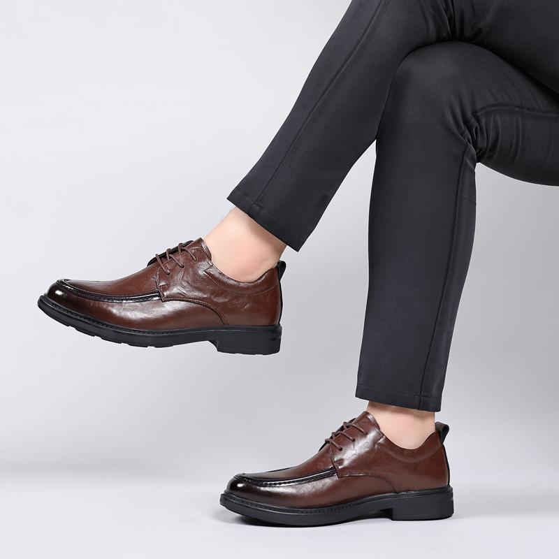 Spring autumn Formal shoes men genuine Leather Black Oxford Breathable Flats Men Sapatos Masculino men Shoes zapatos de hombre