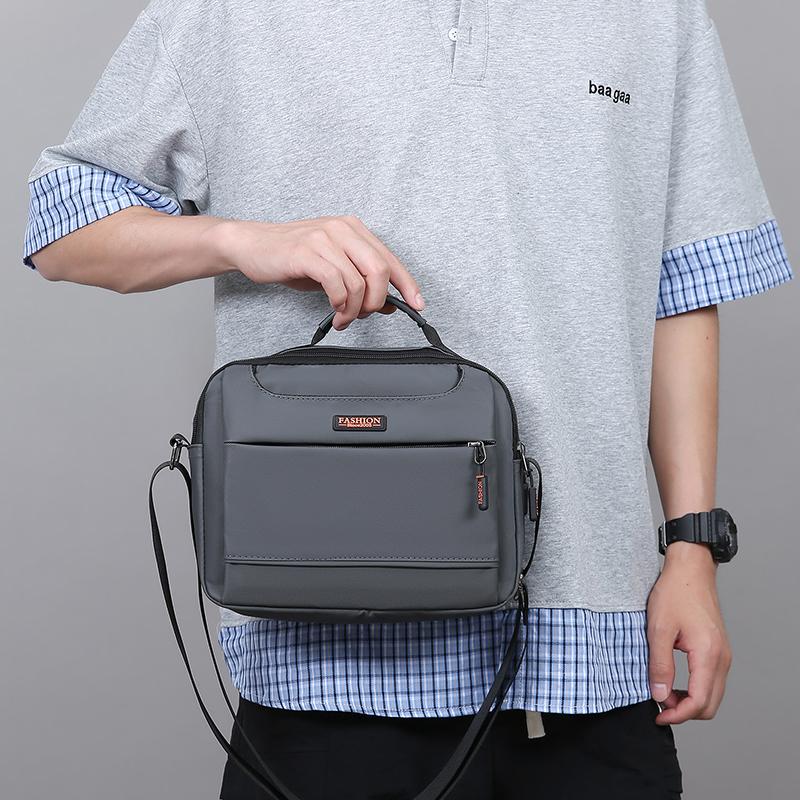 Professional Men's Crossbody Bag - Water-Resistant Oxford Messenger for Work (Large Capacity Oxford Sling with Secure Zippers)