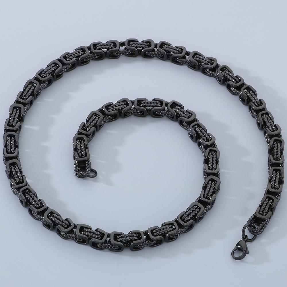 

Мужское ожерелье из нержавеющей стали шириной 8 мм и длиной 60 см с витыми звеньями, классическое мужское украшение на шею, в наличии 4 цвета 60CM