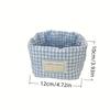 Classic Checkered Heart Pattern Storage Basket, Foldable Open-Top Quilted Barrel-Shaped Organizer, Multi-Scene Desktop Storage