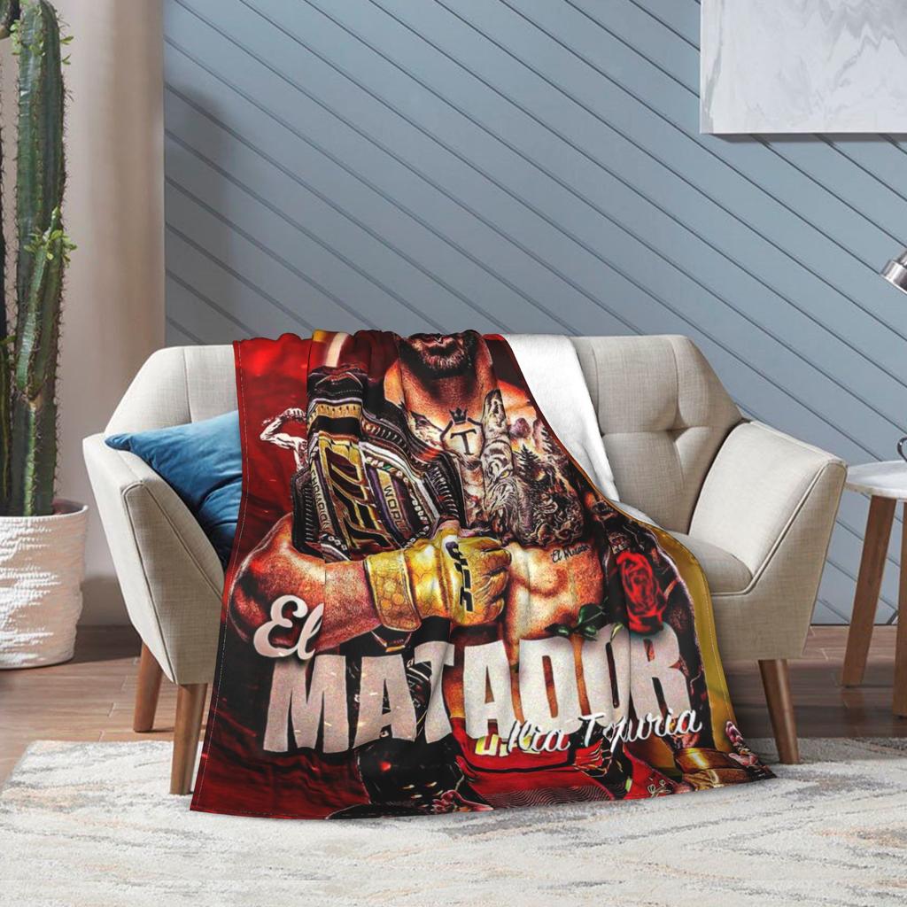 Ilia Topuria Wrestling Wrestler Blanket Multiple Sizes Warm Cozy Fluffy Throw Blankets for Couch Sofa and Bed