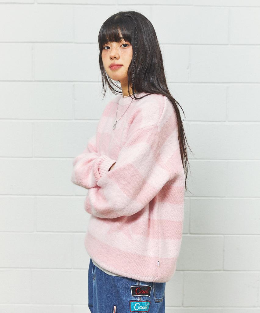 CAVISH Brushed Star Knit Sweater Pink(Cv2Ffuk600A)