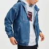 Li-Ning Wade Series Loose-Fit Washed Denim Hooded Jacket Men Outerwear Denim-Blue AJDR241-4