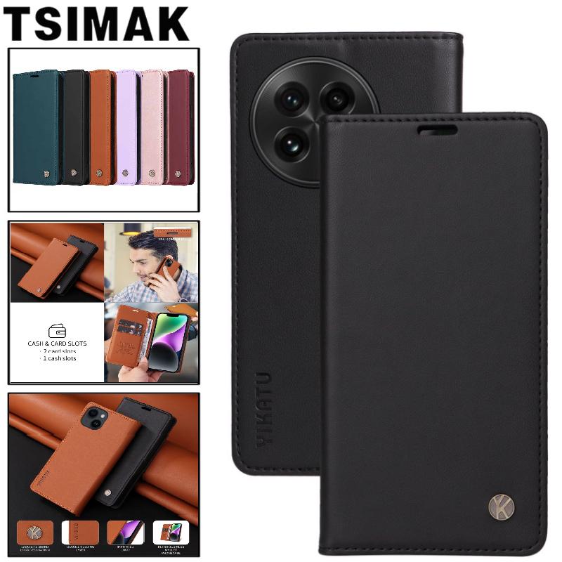 Strong Magnet Leather Case For Oneplus 12 13 12R 13R 13T One Plus 13 R 1+13 OnePlus13 Bussiness Flip Wallet Card Phone Cover