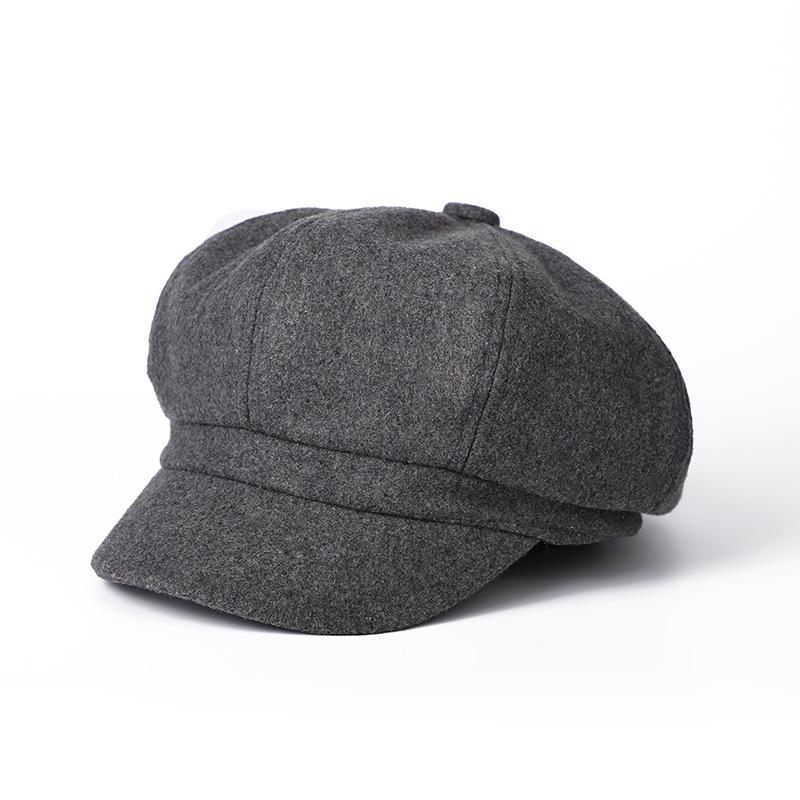 Cokk Barett Hut Damen Winter Achteckige Malerhaube Retro Warmhalten Newsboy Cap Lässig Einfarbig 7 Farben Weich