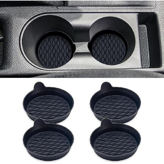 4PCS Car Cup Holder Coasters, Universal Silicone Non-Slip Ert Cup Coasters, Soft Wave Pattern Cup Holders, Car Interior Accessories For SUV, Truck,