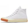 1970s Chuck Pop Toe Round Head Lace-up High-top Canvas Shoes Unisex White