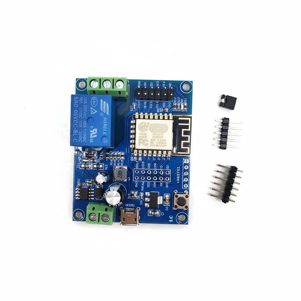 

DC5-80V Power ESP8266 WiFi Single-Channel Relay Module ESP-12F Development Board Secondary Development 10*10*2 білий