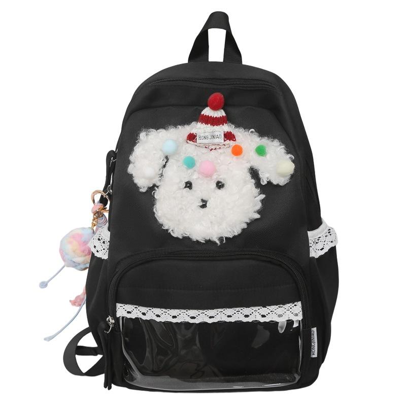 New schoolbag, junior high school student, niche transparent puppy bag, flash backpack, two-dimensional travel backpack