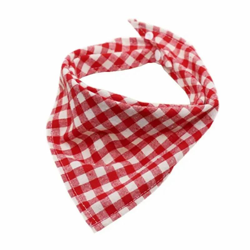 Cotton Baby Bibs Burp Cloth Scotland Style Triangle Baby Bibs Plaid Adjustable Baby Meal Bib Infant Bibs