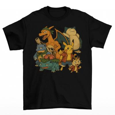En Fångst T-shirt Unisex Vuxen Roliga Storlekar One Piece Pikachu Charizard Snorlax