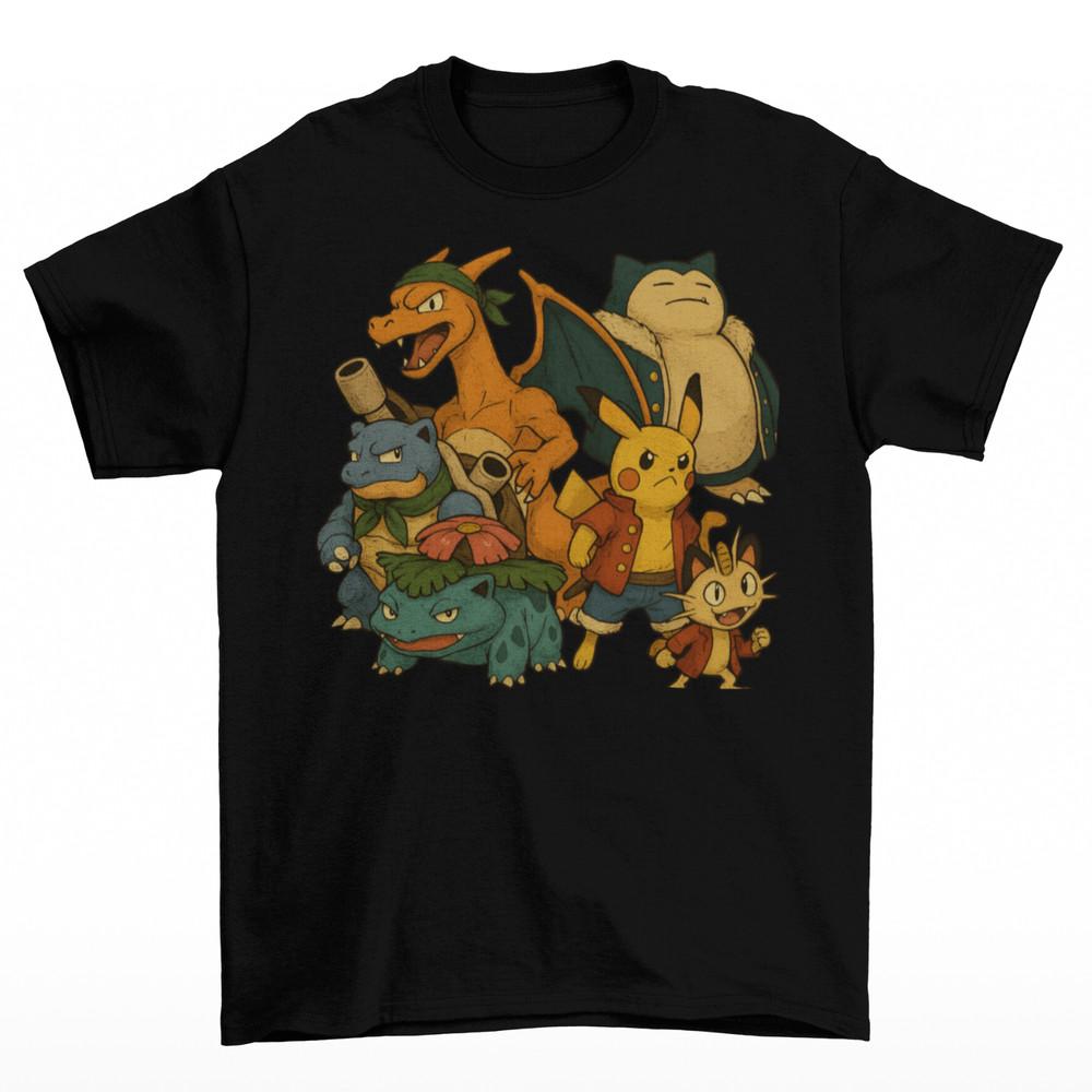 

One Catch T-Shirt Unisex Adult Funny Sizes One Piece Pikachu Charizard Snorlax 2XL
