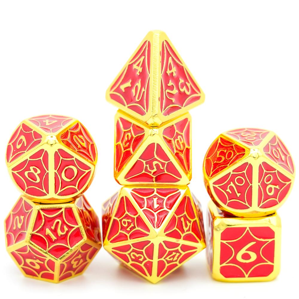 Cusdie Galaxy Metal D&D Dice 7Pcs High-quality D4 D6 D8 D10 D% D12 D20 Polyhedral Dice Set for Pathfinder Role Playing Game