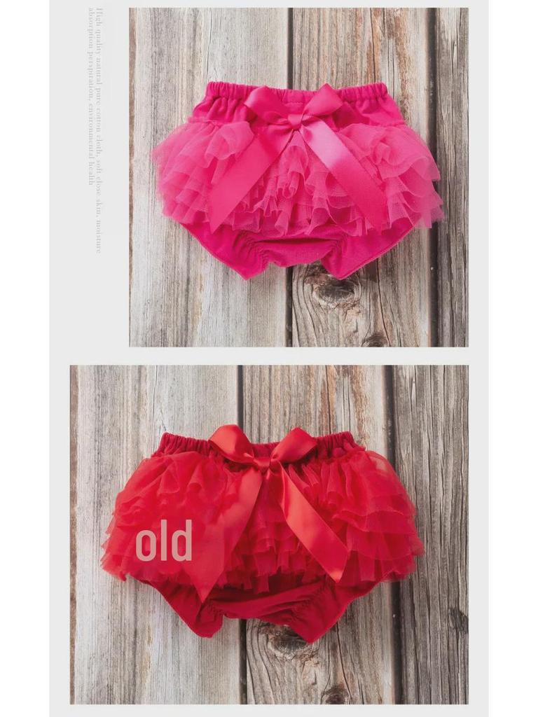 Nowe dwustronne spodenki z welonem dla dziewczynki i kokardą - stylowa spódnica z siateczki w jednolitym kolorze