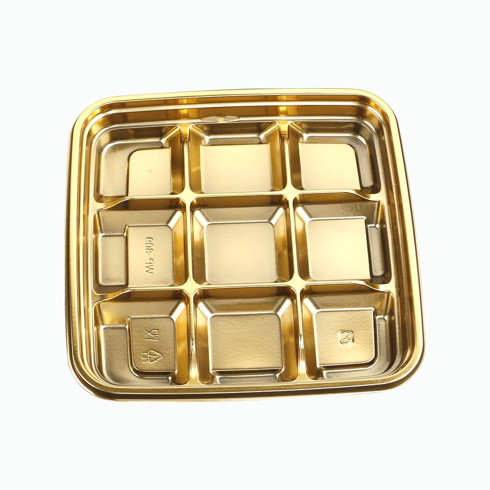 Disposable Sushi Box Plastic Food Container Golden Commercial High End Japanese Sashimi Tray