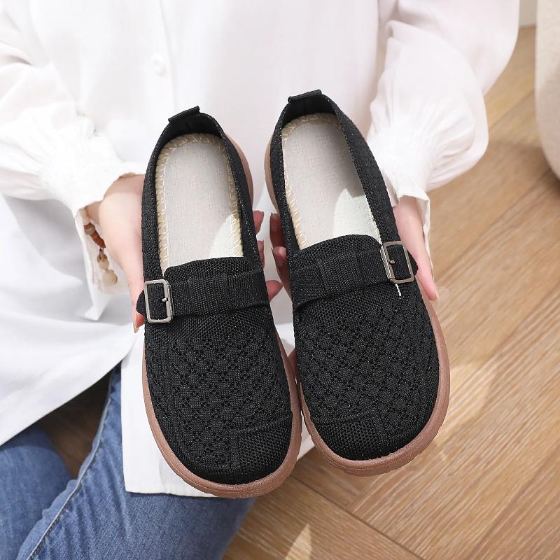 Shoes Women's 2025 Summer New Versatile Casual One-pedal Net Shoes Soft Sole Versatile Not Tired Foot Round Head Casual Shoes