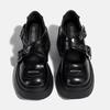 Cross Mary Jane Shoes  New Punk Metal Block Heel Platform Women's Shallow Mouth Buckle Single Shoes