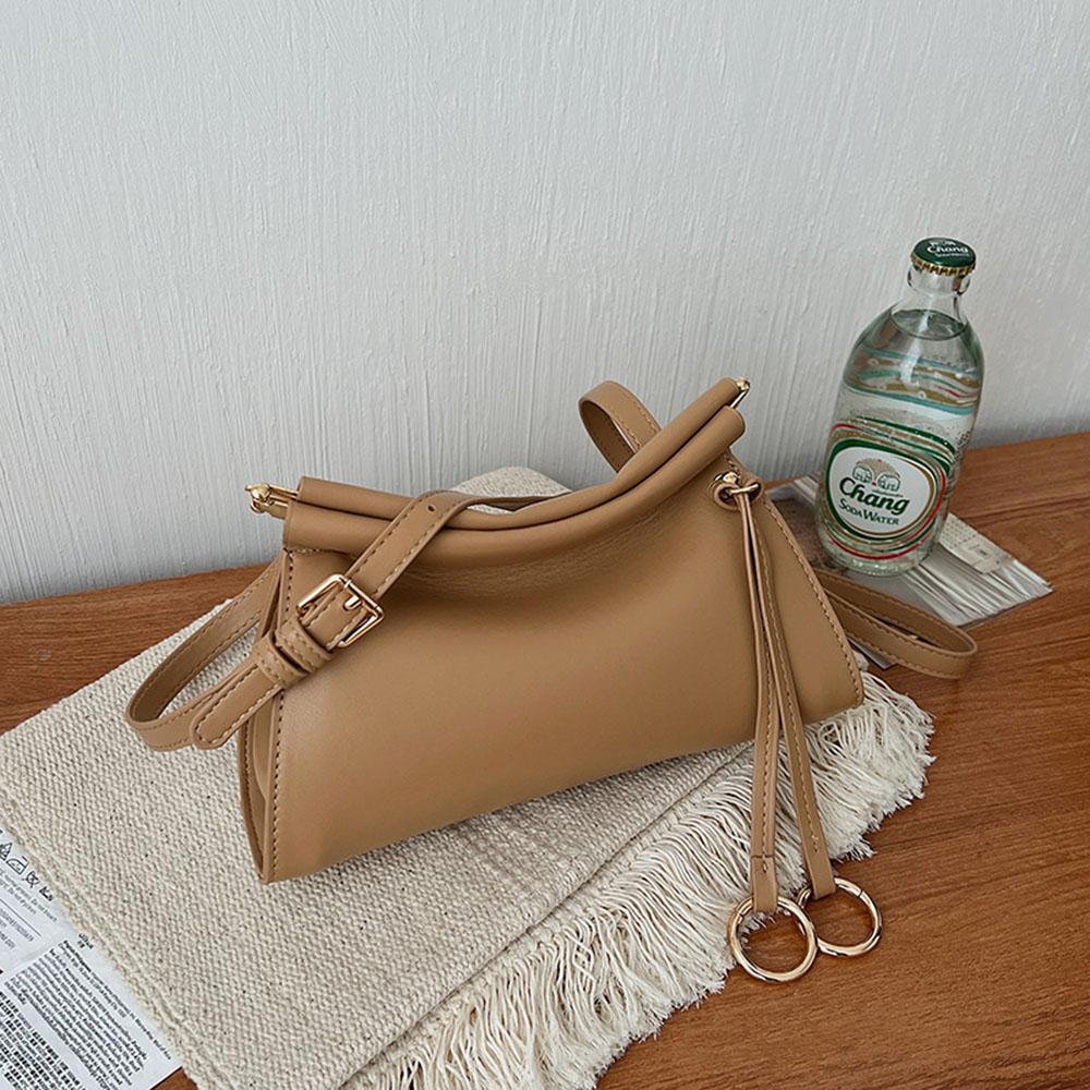 New Solid Color Luxury Women Leather Bag Bright Spring Summer Style High Quality Crossbody Bag Classic Design Underarm Bag