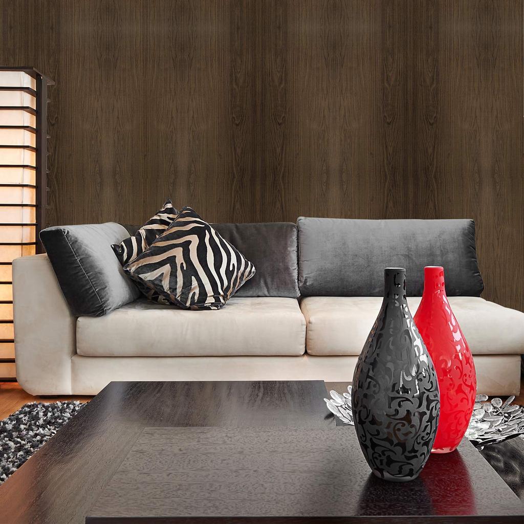 Wood Grain Wallpaper Tile Removable Cutting DIY Wall Decor Sticker, Sticker, Sheet, Decorative, Renovation, (White)