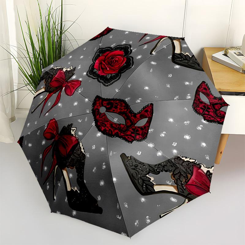 

1pc Masquerade Lace Shoes Automatic Open/Close Umbrella, Lightweight for Women/Men, Perfect Gift - for Everyday or Holiday Eventsyy251127101