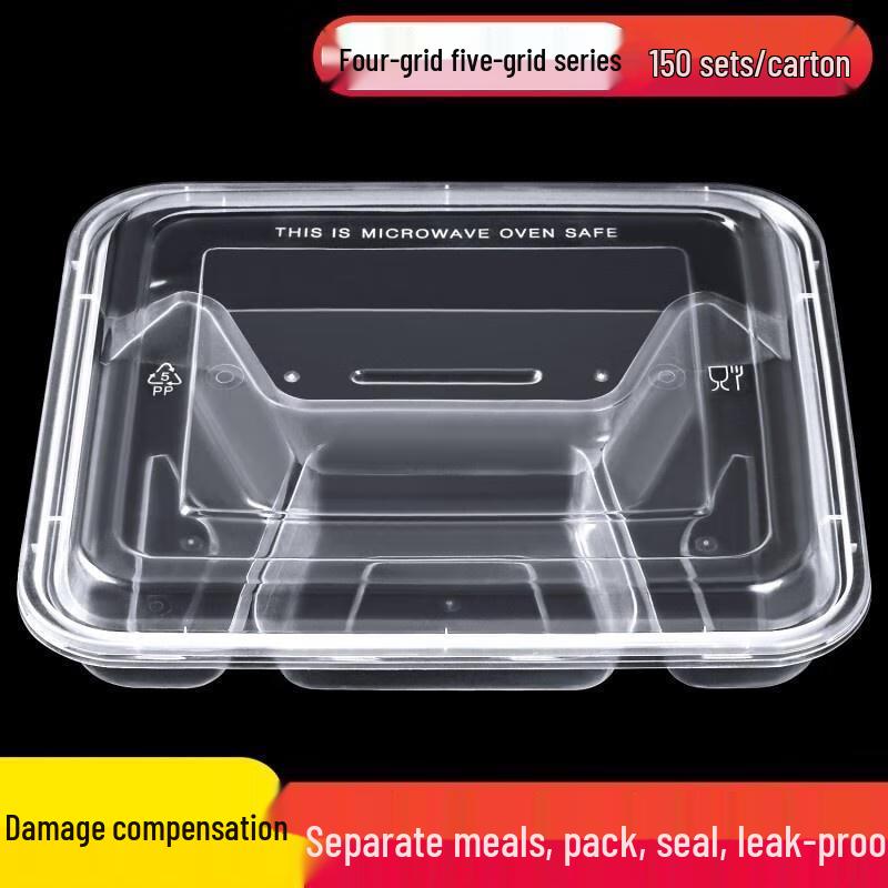 Disposable 3-Compartment Meal Prep Containers