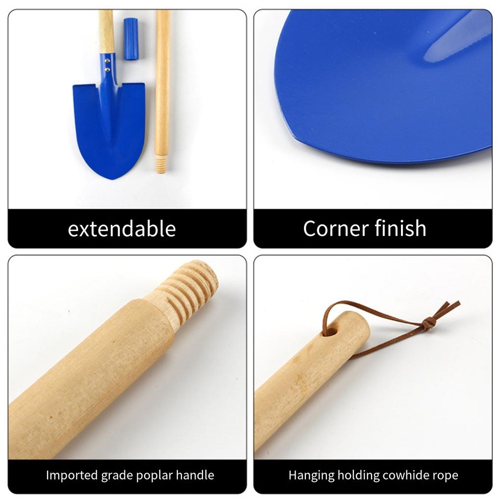 Metal Beach Shovel For Kids Digging 27 Inches Long Toddler Spade Sand Tool Birthday Gifts Baby Sand Toy With Wood Handle