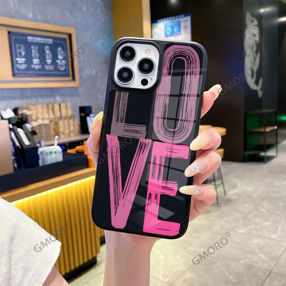 Wholesale sweet cool pink letter case suitable for iPhone 17 Pro light luxury 16/15 shockproof protective case
