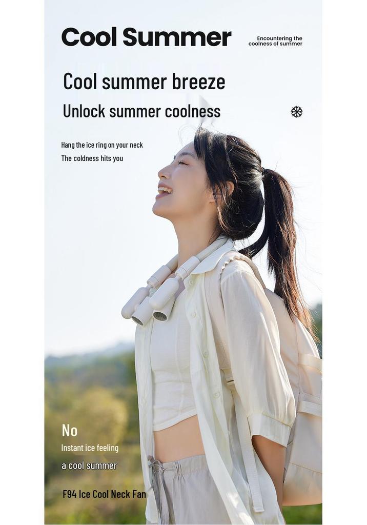 25-Year Ice Cooling Neck Fan: High-Speed, Strong Wind, Hands-Free for Outdoor Sports