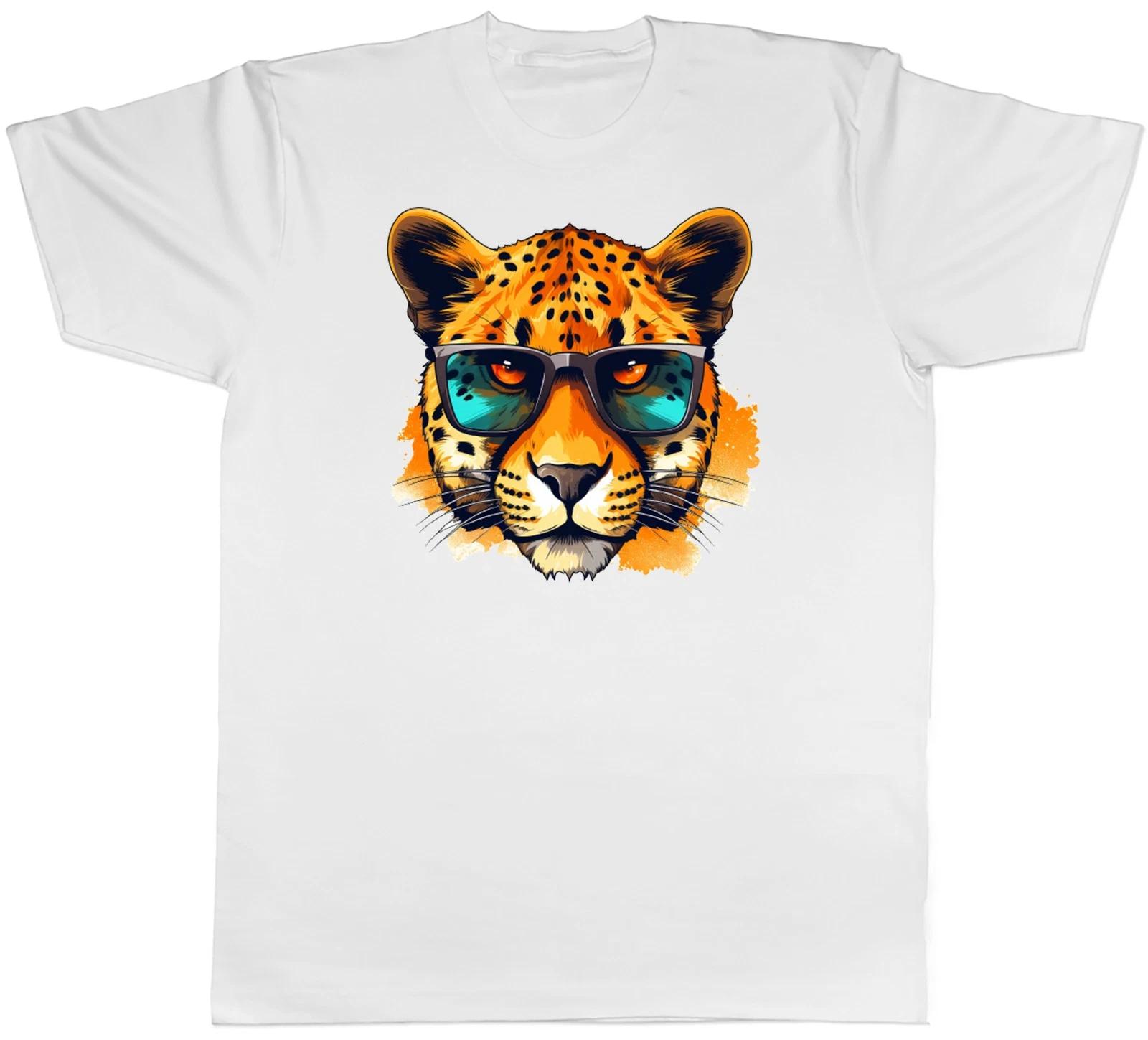 Hipster Cheetah Mens T-Shirt Wildlife Sunglasses Big Cat Animal Tee Gift S