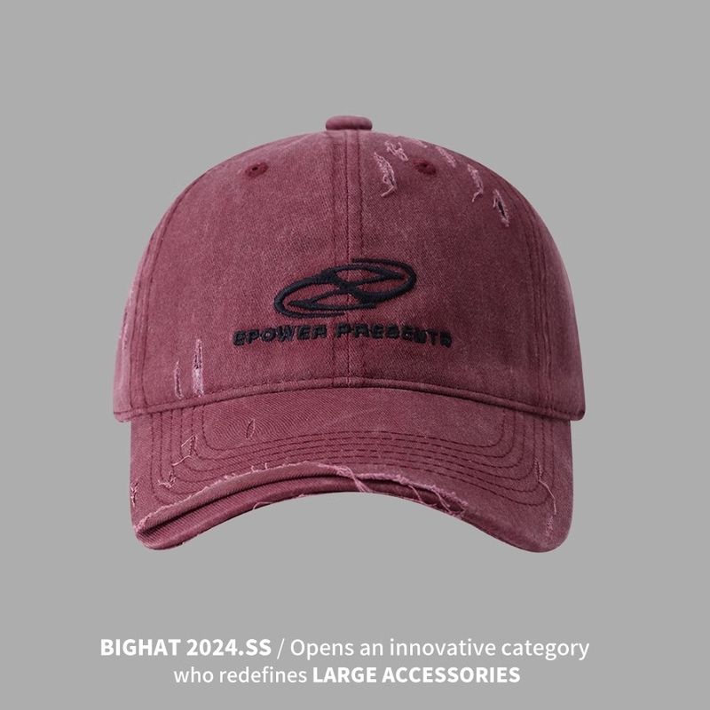 

2025 New Baseball Cap Wide Brim Big Face Small Men s Big Head Circumference Retro Washed Soft Top Embroidery Peaked Cap Burgundy One size