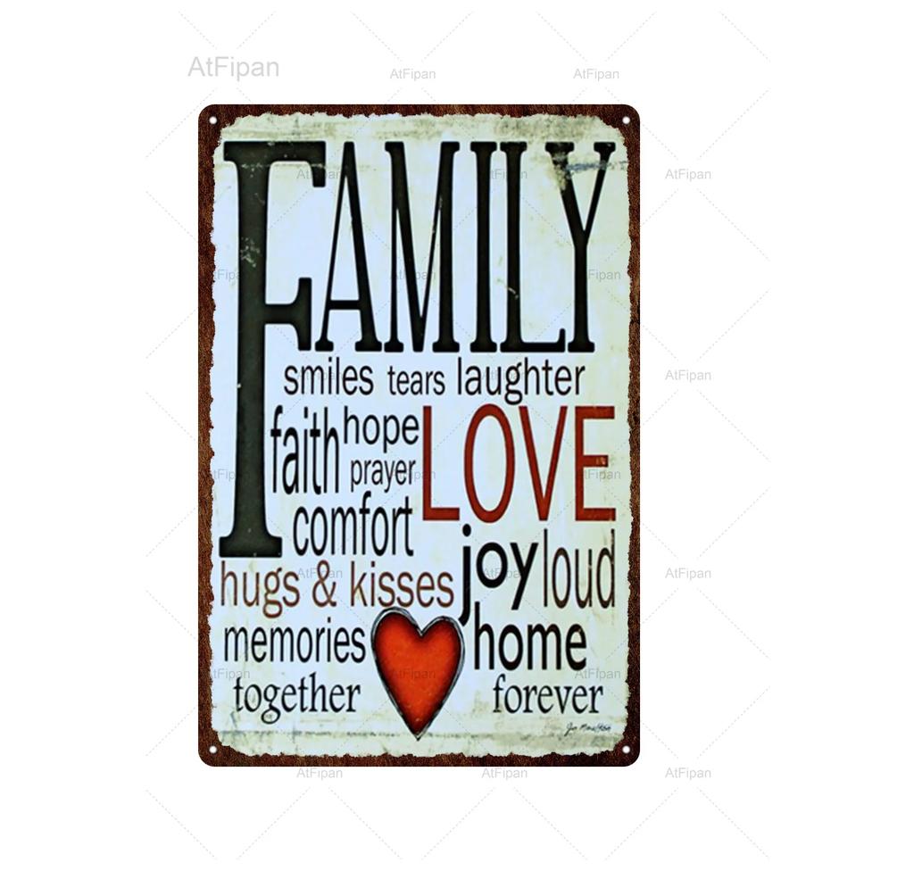 Vintage Family Life Metal Tin Sign  Retro Man Cave Rules Kitchen  Bathroom Wall Decor Home Decor Accessories