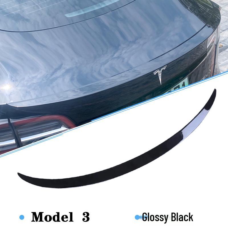 High Performance Rear Spoiler for Tesla Model 3/Y - Carbon Fiber Texture, Original Style, P Version by Ya Qi Accessories
