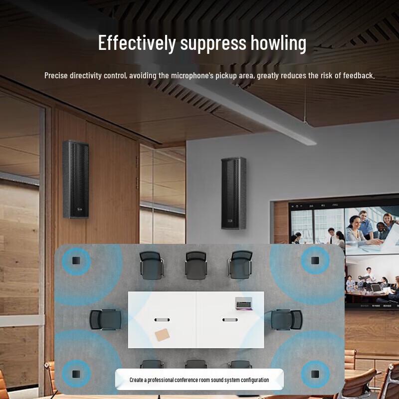 SAST Professional Conference Room Passive Column Speaker System with Wireless Microphones CN Plug (adapter Included)