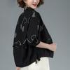 Women 3/4 Sleeve Loose Short Coats Spring Autumn All-matched Casual Cotton Print Single Breasted Jackets