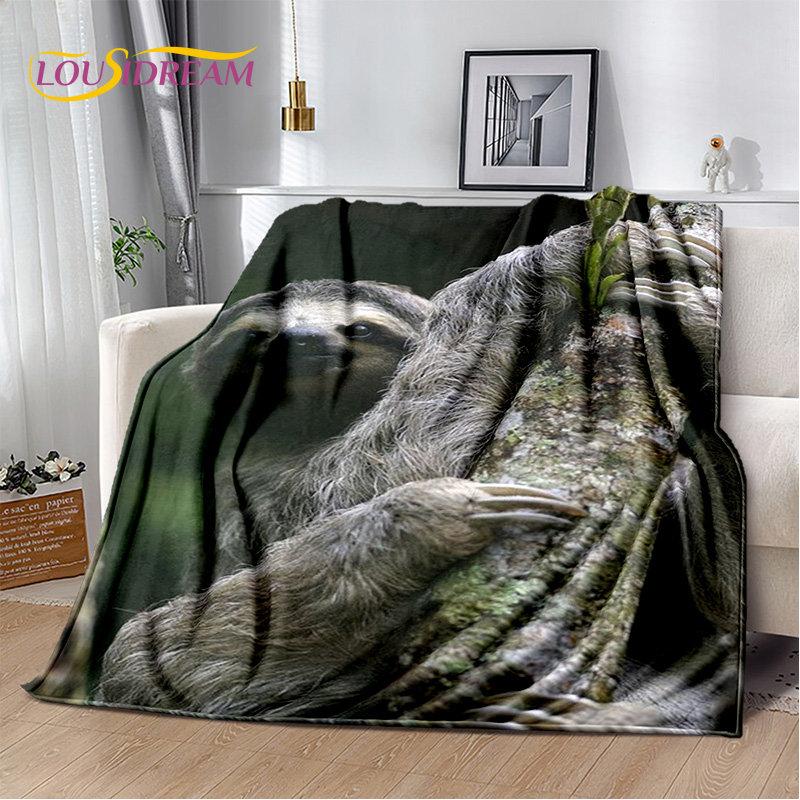 Cute Sloth Series Cartoon Soft Plush Blanket,Flannel Blanket Throw Blanket for Living Room Bedroom Bed Sofa Picnic Cover Kids 3D