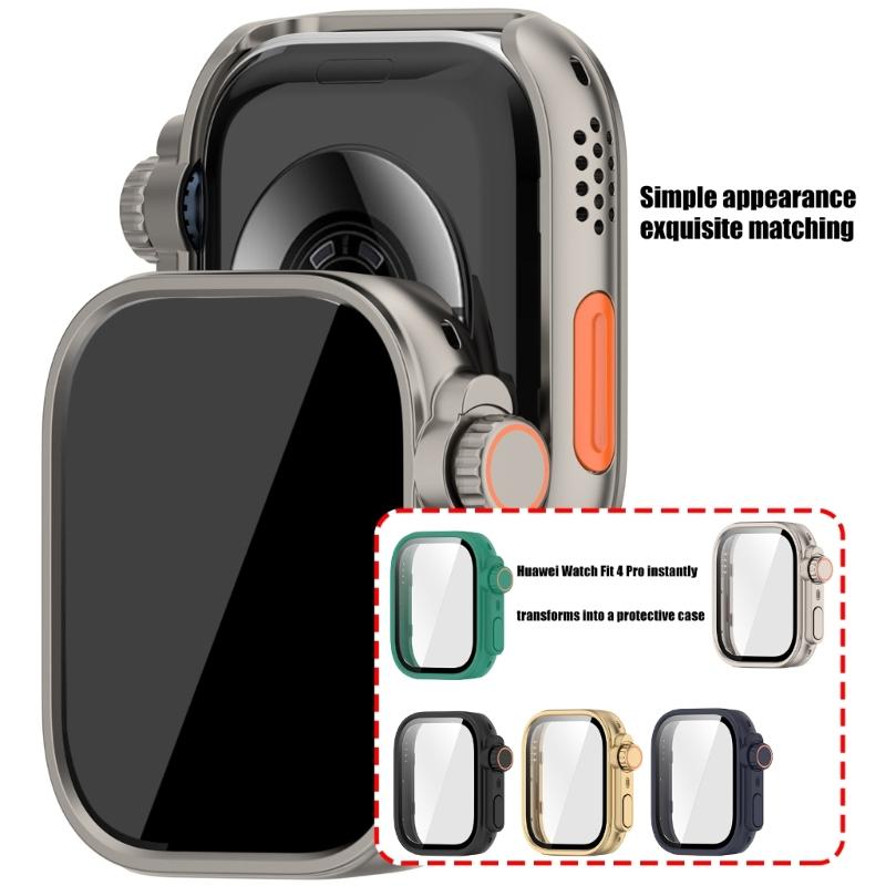 Smartwatch Shell PC Glass Antidust Case Guard For Watch Fit 4 Screen Protector Frame Shell Safe Quick To Attach & Detach
