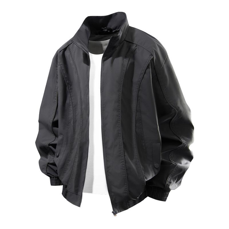 

Летняя новая куртка-стойка, мужская куртка, мужская однотонная групповая одежда, штурмовая куртка 3XL темно-серого