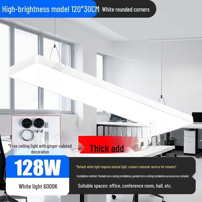 Minimalist Rectangular LED Pendant Light for Barber Shop, Office, or Living Room Ceiling
