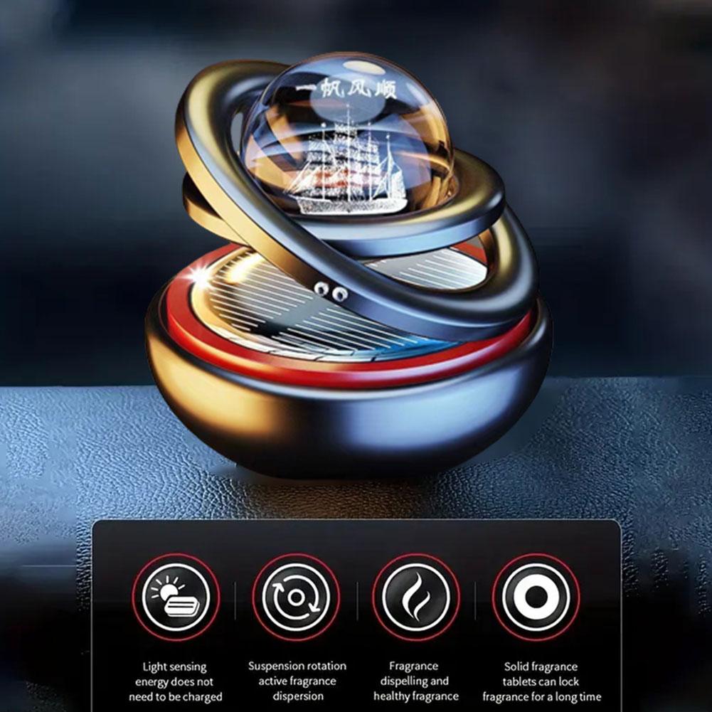 Solar Car Air Freshener Rotating Aromatherapy Diffusing Accessories Interior Original Perfume Accessorires Men And Women