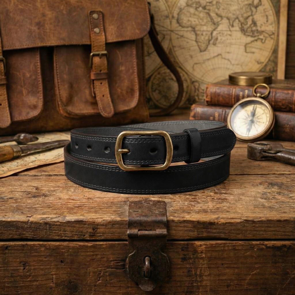 Genuine Vintage Men s Cowhide Leather Pin Buckle Belt 120cm
