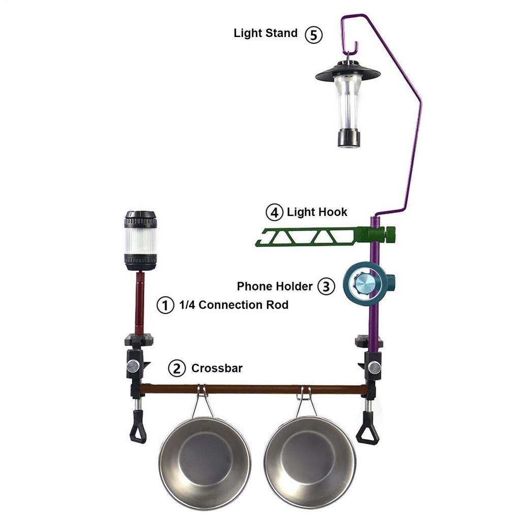 Camera Clip Mount Adjustable Camera Mount Multifunctional Light Stand Camping Lamp Holder Bracket for Outdoor Home Picnic Dorm