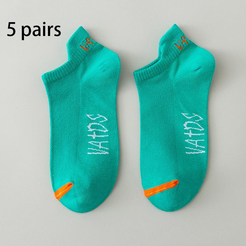 

5/10 пар мужских хлопковых коротких носков, спортивные носки, яркие цветные носки до щиколотки, модные дышащие носки для бега One Size