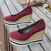 Chunky Sole Suede High Heel Pumps Wedges Platform Shoes 2026 Autumn New Plus Size 35-42 Loafers for Women Casual Footwear