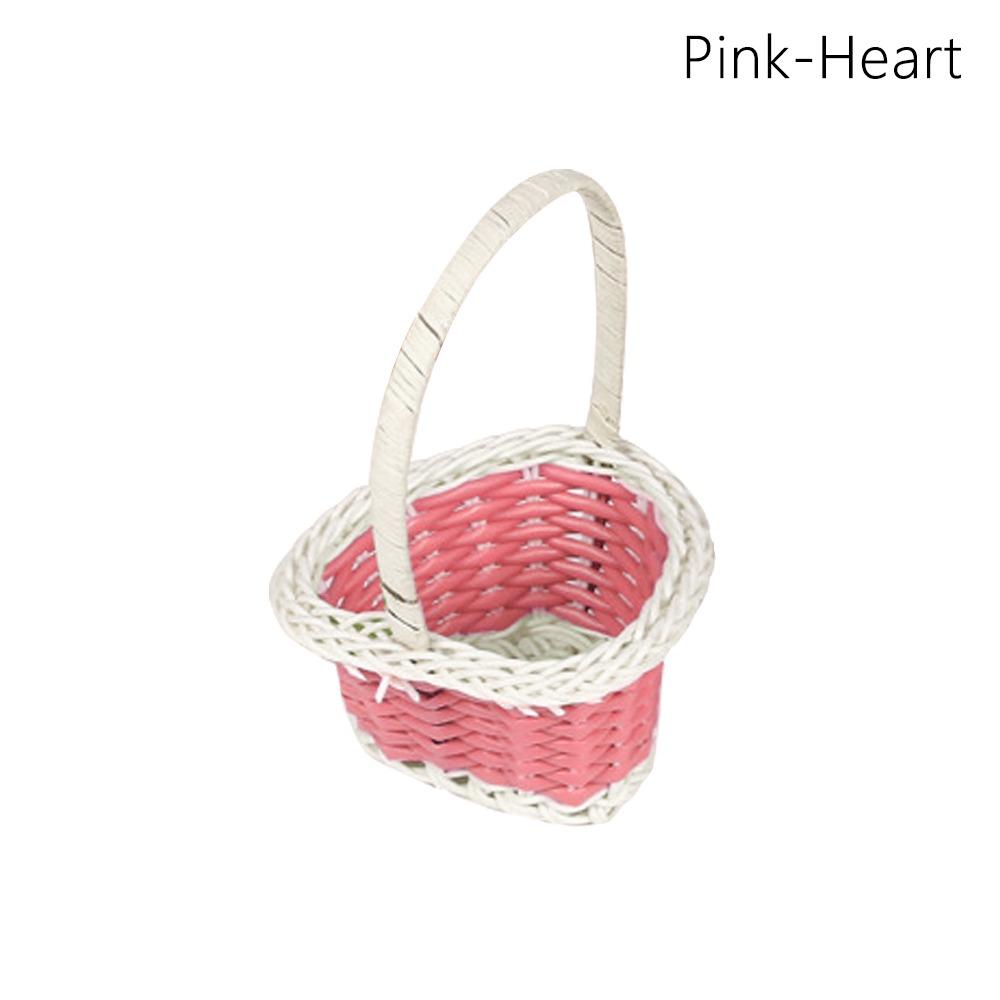 Rattan Gewebter Blumenaufbewahrungskorb Rund/Herzform Weidenblumenkorb Für Pflanze Zuhause Hochzeit