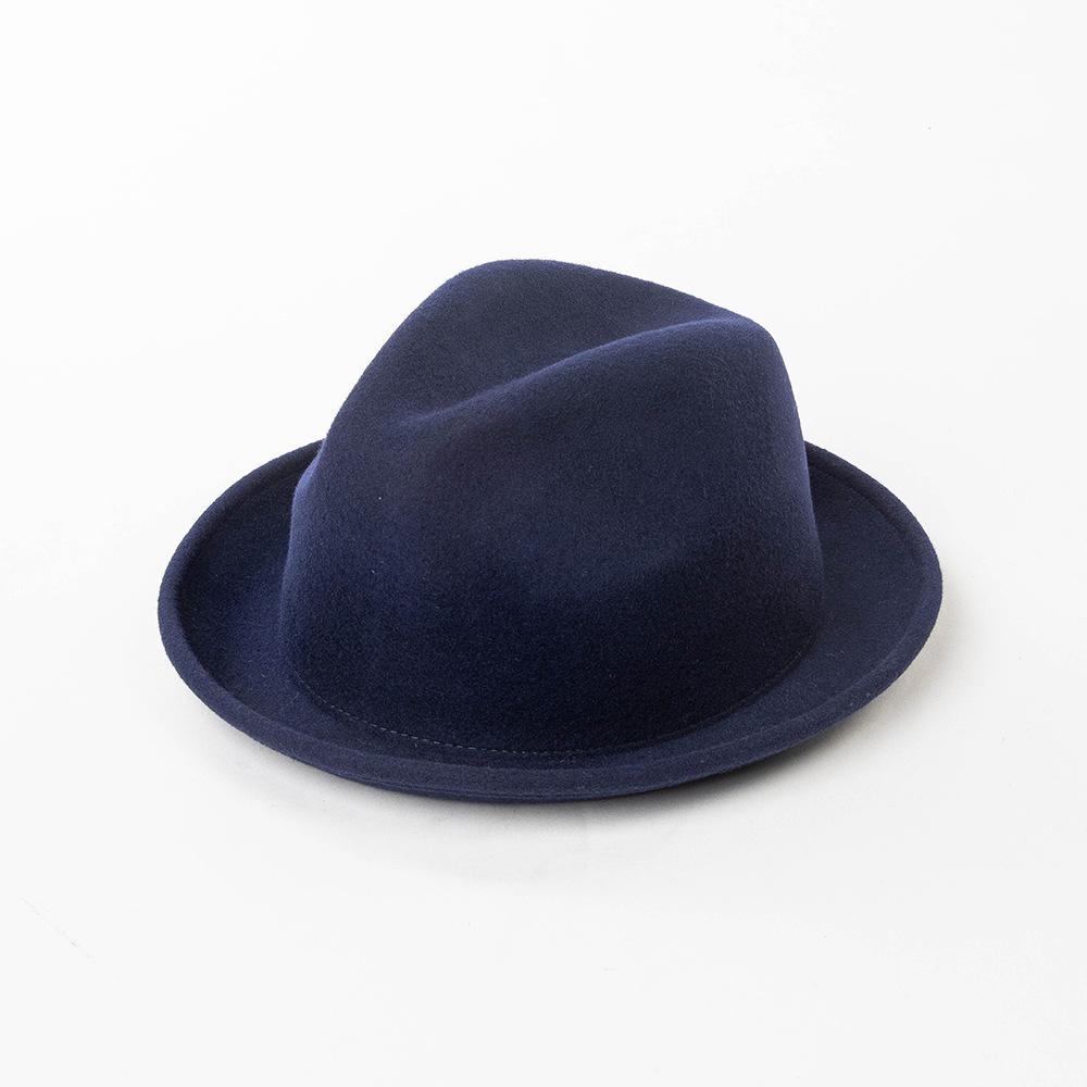 Autumn and Winter New Fashion and Leisure Warped Edge Short Brim Wool Jazz Hat Outdoor Shopping Warm British Top Hat Tide