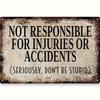 Vintage Comedy Sarcastic Metal Sign Wall Art Home Decor